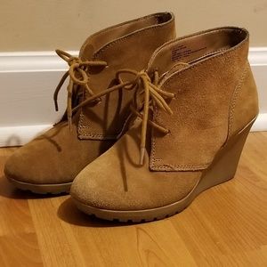 Merona Women’s Genuine Suede Wedge Heel Ankle Boot